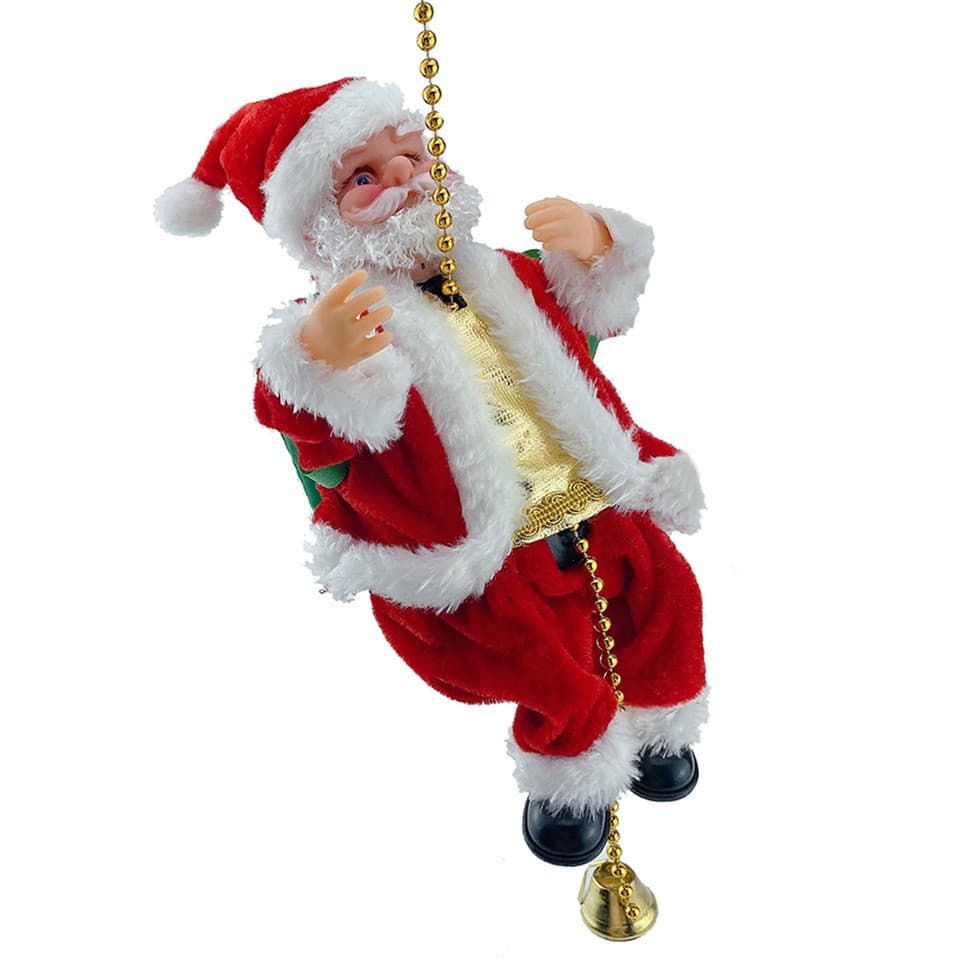 European-style Christmas Electric Climbing Bead Santa Claus, Home Kids Electric Toy Christmas Gift Decoration