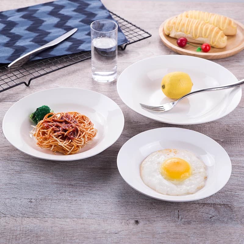 Wholesale Ceramic Dinner Plate Western Plate Pasta Plate Breakfast Plate Straw Hat Plate Home Soup Plate Deep Plate Fruit Plate Dessert Plate