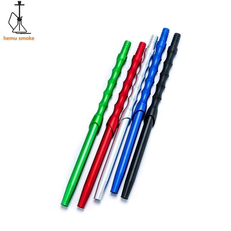 Hookah aluminum handle factory frosted black hookah aluminum handle handle 30cm bamboo style aluminum handle