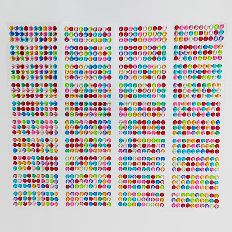 6mm Acrylic Rhinestone Sticker DIY Set for Handmade Diamond Painting, Kids Coloring Bag, Watercolor Pen Accessories