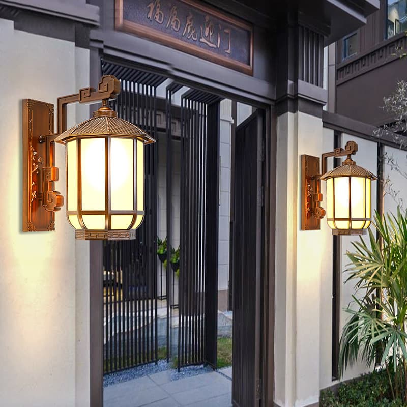 Outdoor Wall Light Garden Villa Home Chinese Style Entrance Corridor Balcony Patio Super Bright Waterproof Lamp