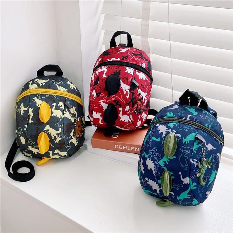 Cartoon children's backpack, trendy and cute, dinosaur anti-lost bag, fun kindergarten baby schoolbag, boys' and girls' backpack.