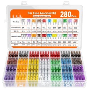 280PCS New Boxed Aluminum Mini Blade Fuse Kit with Small Clips Yellow Automotive Plug-in