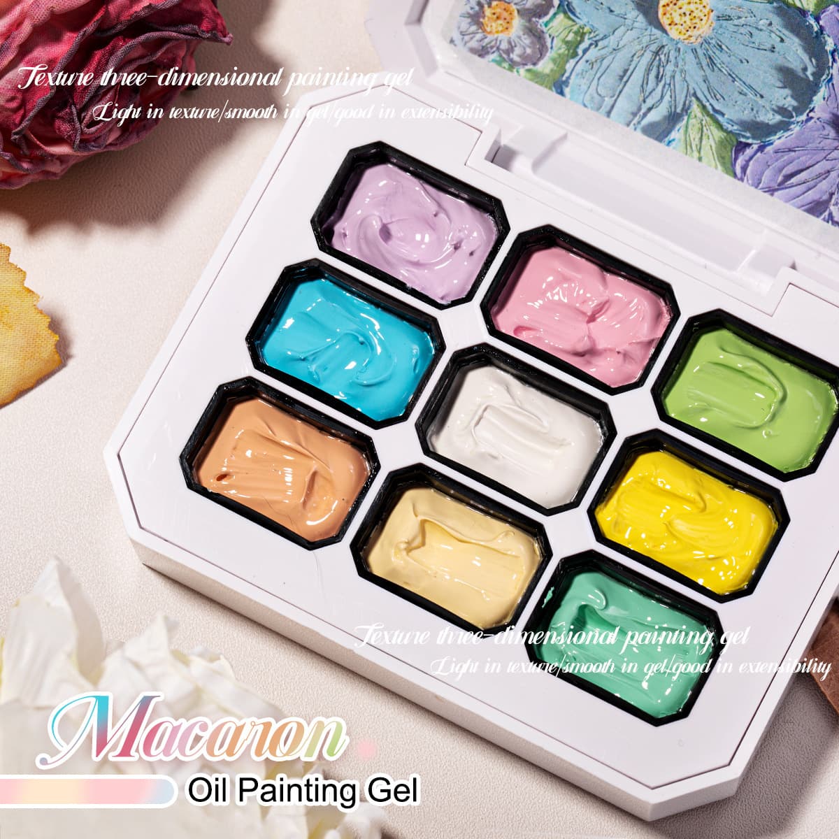 Nine-grid Pat Pat Gel Long-lasting No-wipe Gradient Macaron Color Oil Painting Solid Nail Gel Polish Wholesale HONEYGIRL