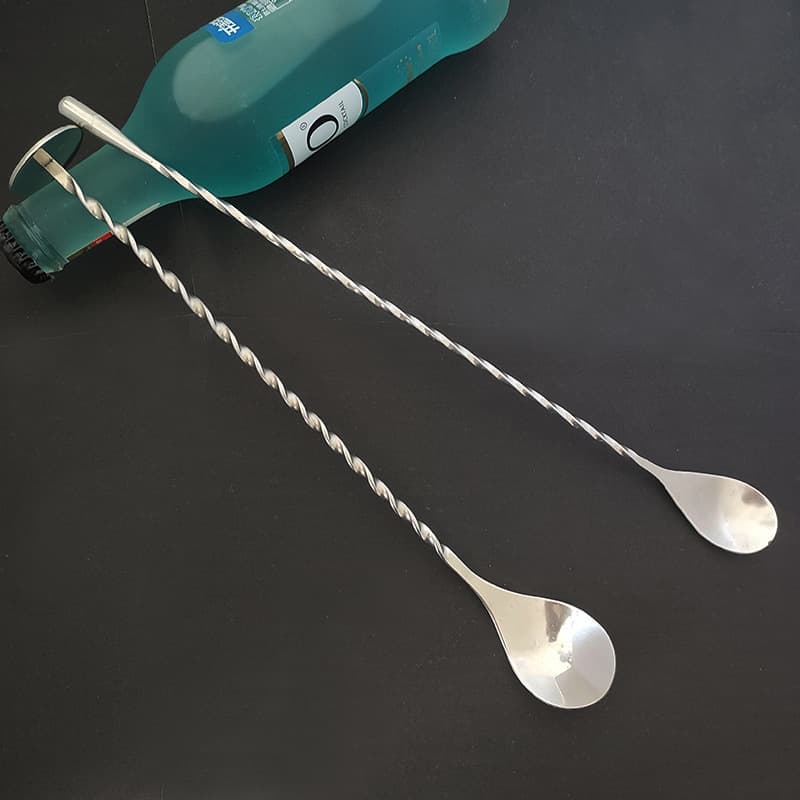 Stainless Steel Cocktail Mixing Stick Bar Tool For Milk Tea Coffee Fancy Drink Stirring Rod Bar Tending Equipment