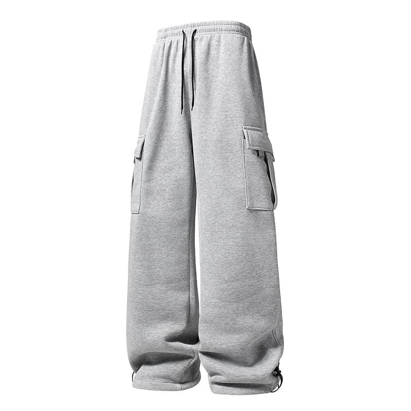 Cross-border European Size Knit Sports Casual Pants Men Straight Cargo Pants Spring Autumn Loose Sweatpants Sports Long Pants