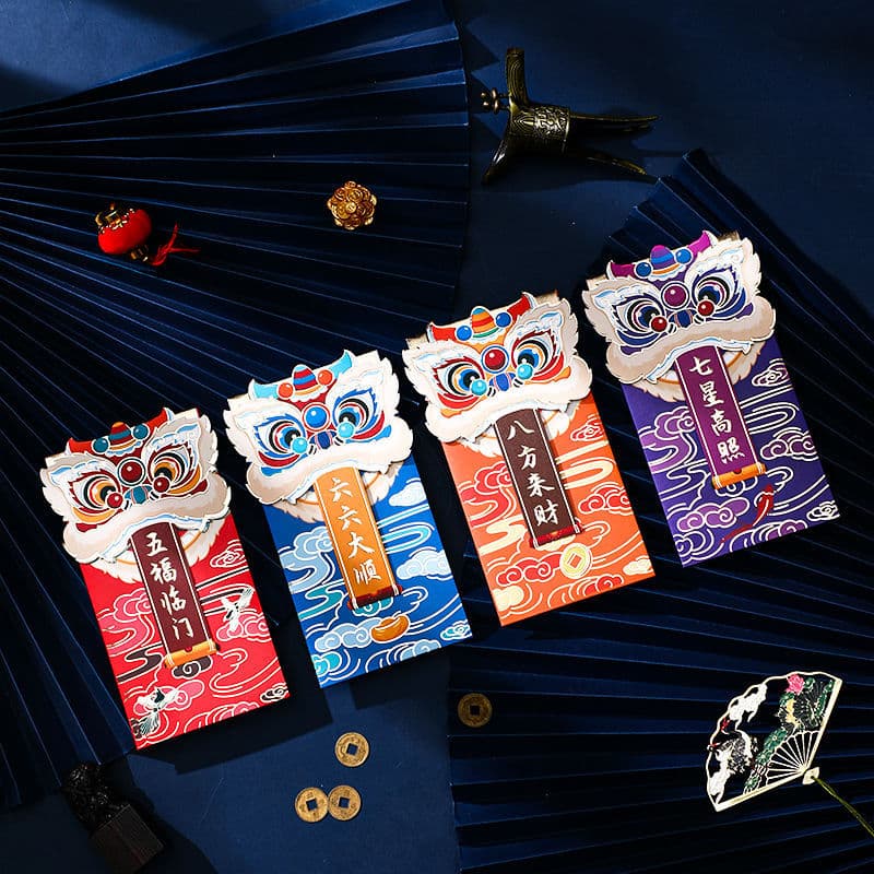 2026 Cartoon Gold Foil Horse Year Red Envelope New Year Lucky Money Bag Creative Lion Dance Chinese New Year Red Envelope Wholesale