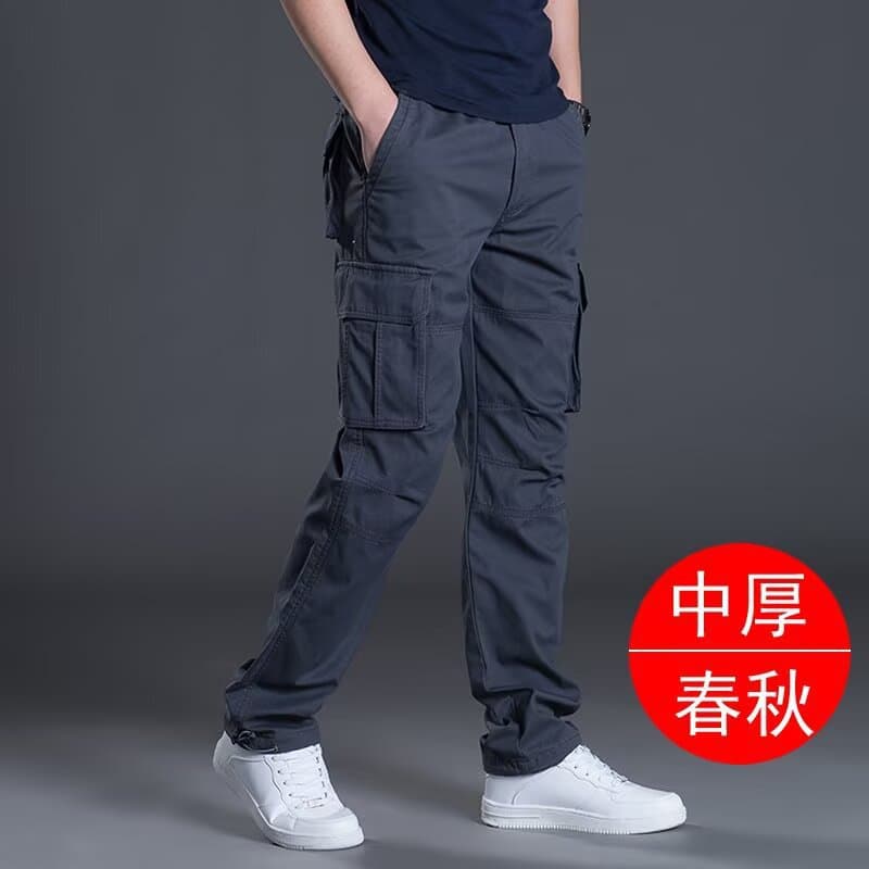 Chunqiu Work Pants Men Multi-Pocket Cargo Pants Loose Straight Casual Pants 2025 New Cross-Border