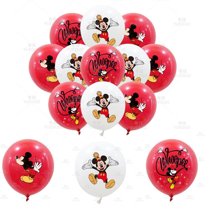 Cross-border Mickey and Minnie theme balloon birthday party decoration with thickened Mickey and Minnie latex balloon set