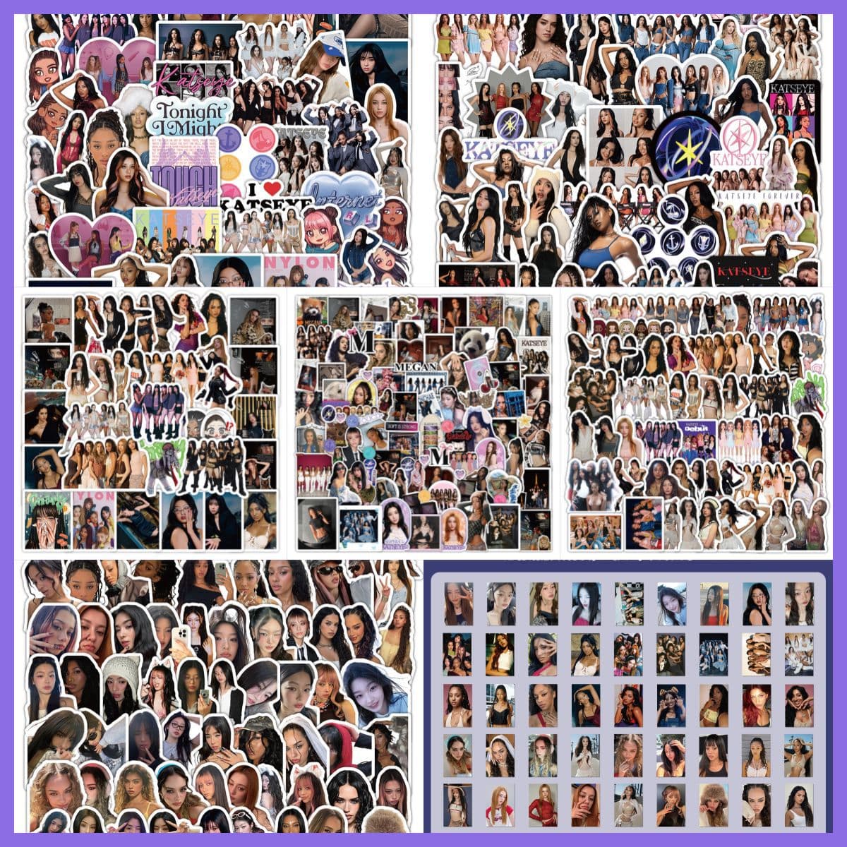 50/70/100 Pcs KATSEYE Multinational Girl Group Sticker Collection Trendy Art Cross-Border Hot Selling In Stock Wholesale