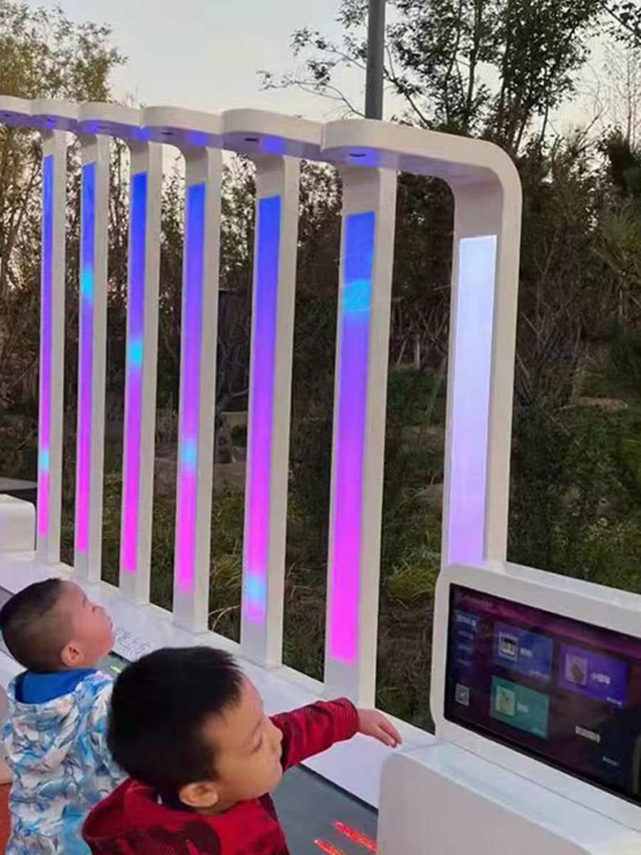 Viral Human Motion Sensor Interactive Music Column Light with Touch Control, Outdoor Tech-style Decorative Lamp