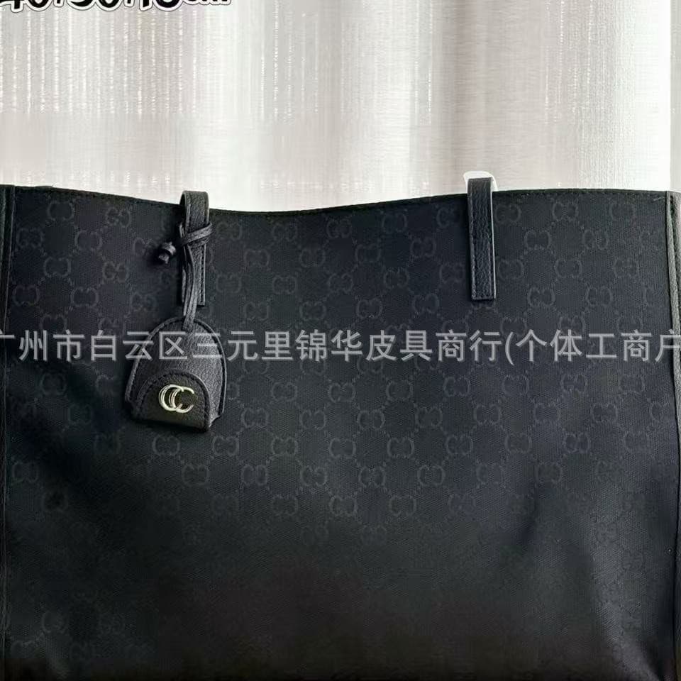 New GG Shopping Bag Emblem Series Small Tote Bag Striped Webbing Handbag Shoulder Bag Gujia