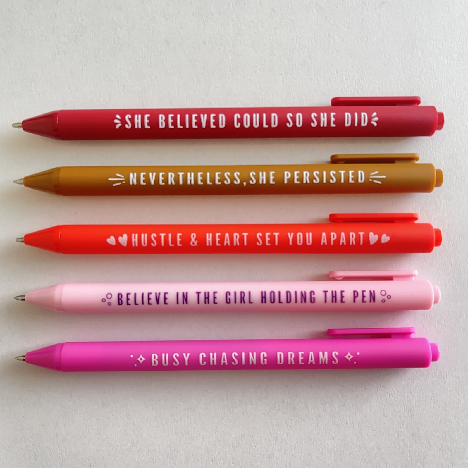 Colorful Girl Power Ballpoint Pens