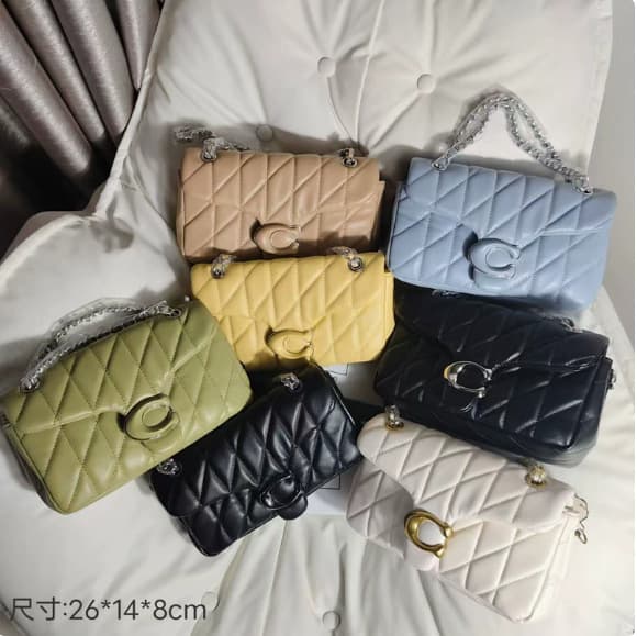 C Ling small grid embroidery thread bag 2025 new style small fragrant style chain high quality portable Kou family single shoulder crossbody bag
