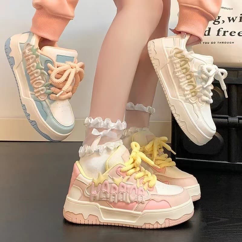 Pink Girly Sneakers, 2024 New Style, Trendy and Versatile, Casual Sports Shoes for Students