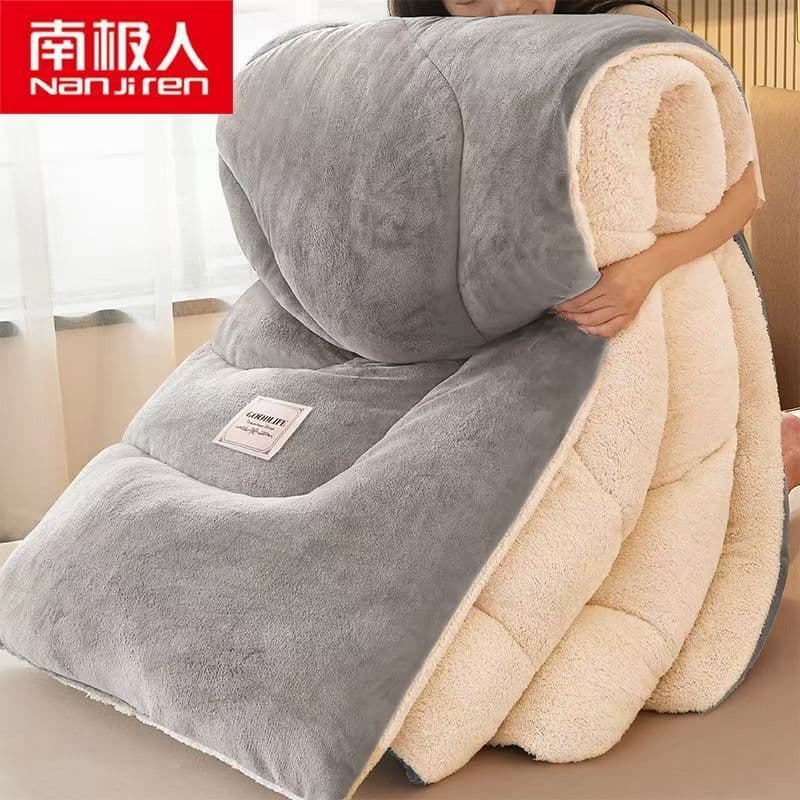 Nanjiren Lamb Fleece Winter Quilt, Milk Fleece Quilt, Cotton Quilt, Double-Sided Fleece Warm Student Dormitory Single Space Quilt Insert