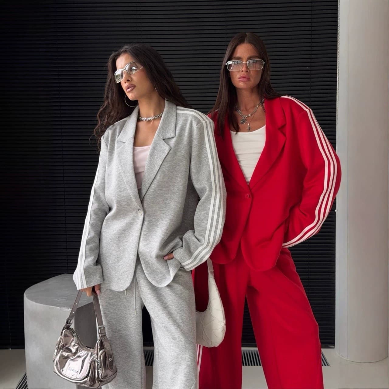 2026 hot diamond lettered short hooded cardigan suit for women, loose drawstring wide-leg trousers casual two-piece set