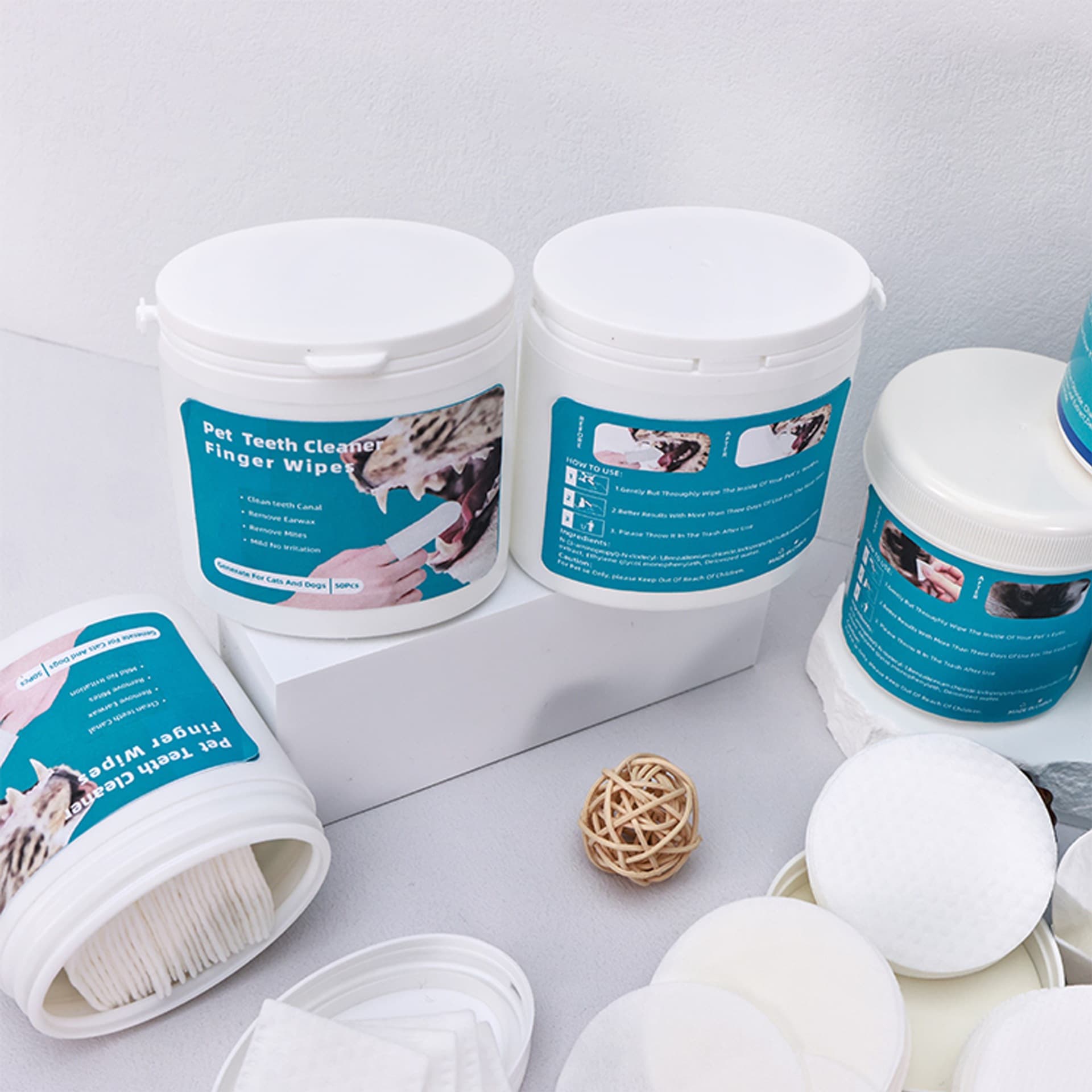 Pet Eye Cleaning Wipes Care Wipes Cat Dog Teeth Cleaning Finger Cots