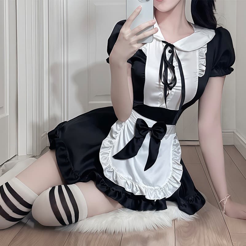 Fan Lei Sexy Lingerie Sexy Apron Maid Outfit Cosplay Maid Cute Nightgown Uniform Set 1051