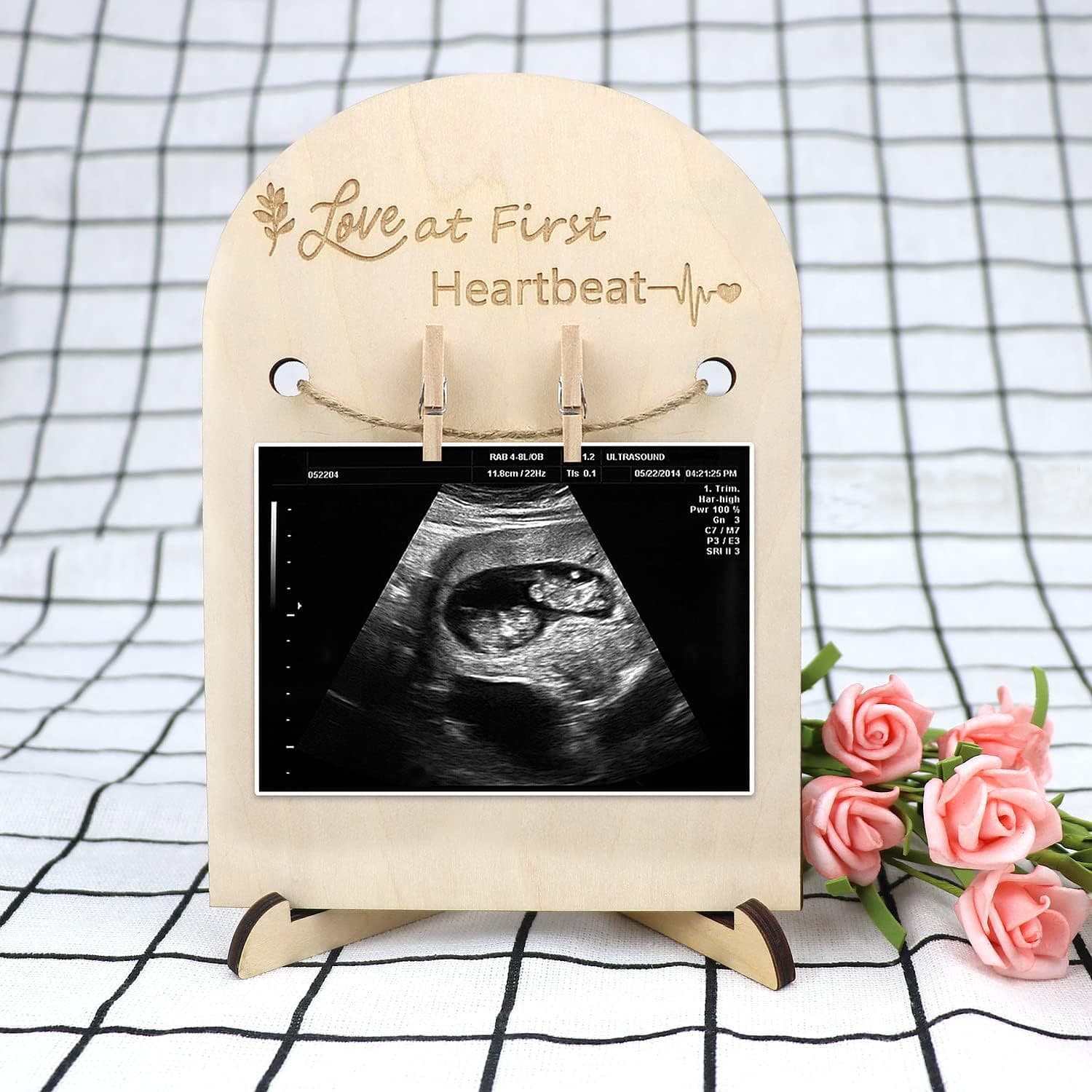 Cross-border New Wooden Baby Ultrasound Memorial Photo Frame Newborn Birth Sign Desktop Decoration Ornament