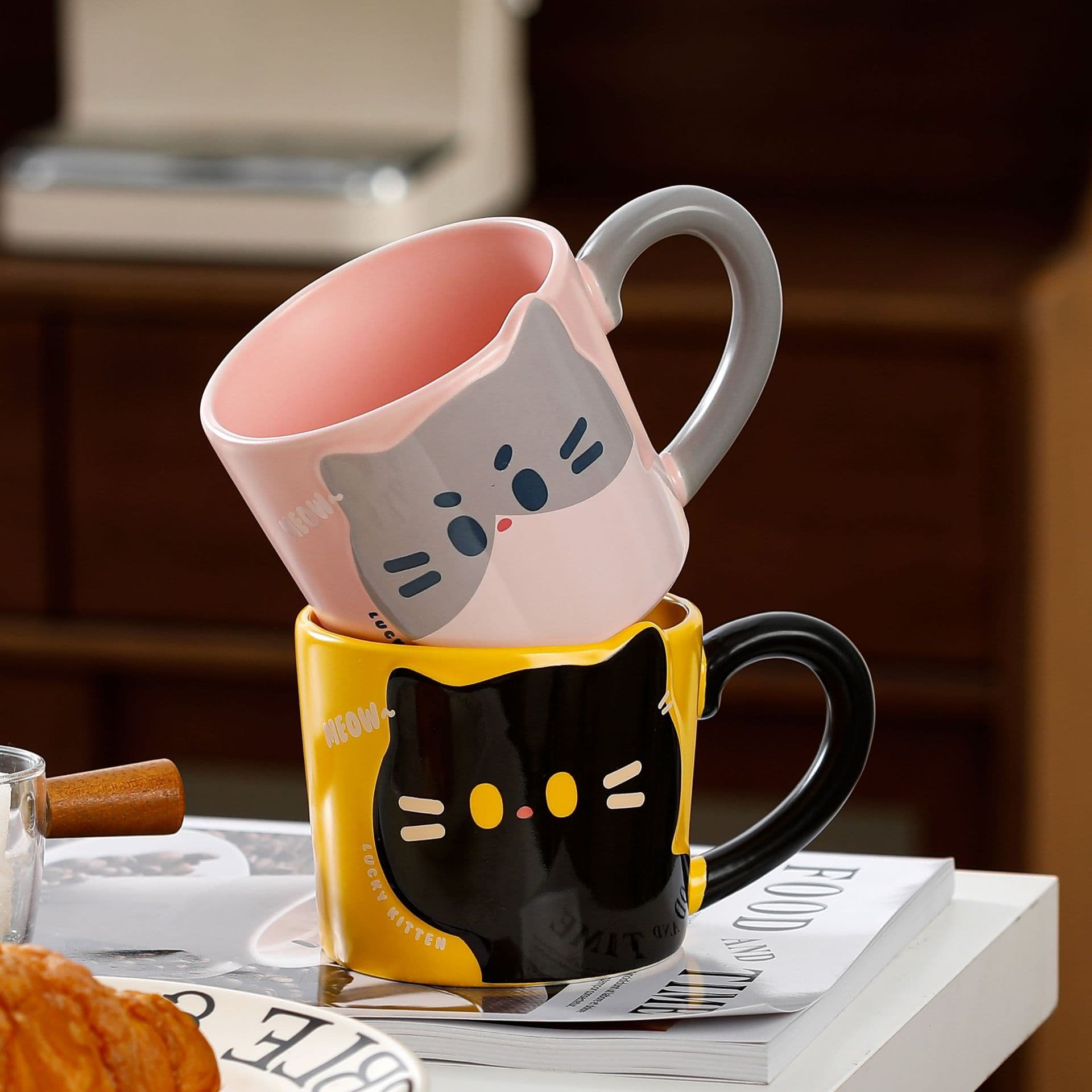 Cute Cat Mug Household Drinking Cup Coffee Cup Cat Cup Souvenir Gift Ceramic Cup Cross-border Gift