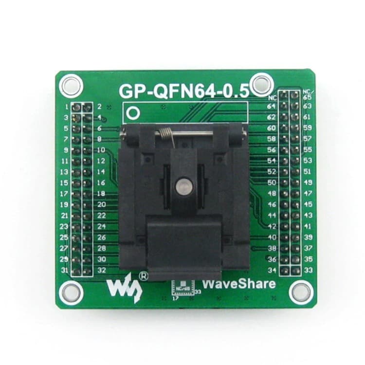 Compatible with 2.54mm Protoboard MLF64 QFN64 QFN-64B-0.5-01 Universal Test Socket with Pin Headers