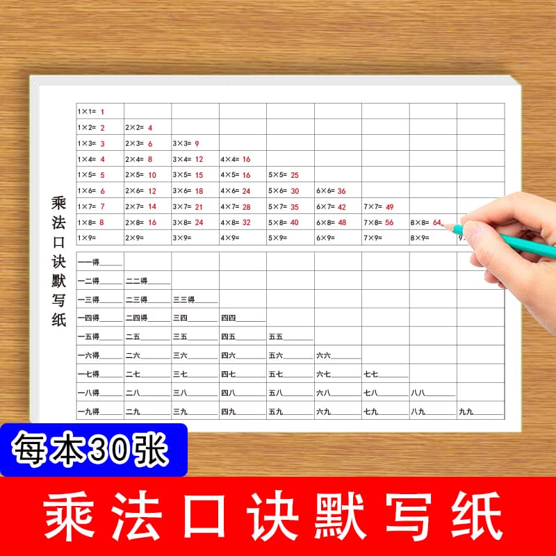 Multiplication and Division Table Memorization Paper Elementary School Math Multiplication Division Table Oral Arithmetic Basic Knowledge Daily Practice
