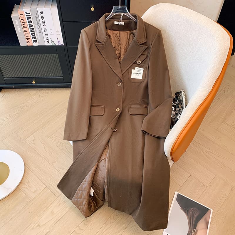 300 Jin Plus Size Women's Clothing for Curvy Girls Winter Thick Cotton-Padded Coat Mid-Length Trench Coat New Arrival Academic British Style