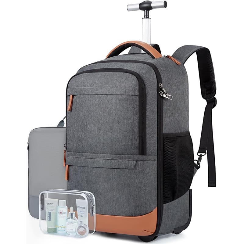 Source Factory New Model Men's Travel Bag Multifunctional Business Travel Bag with Wheels Laptop Backpack