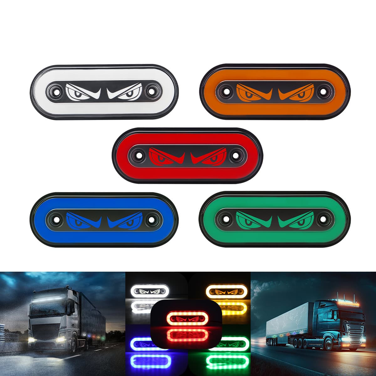 Cross-border 12-24V Truck LED Side Light Waterproof Super Bright Ground Light Flowing Turn Signal Tire Waist Light