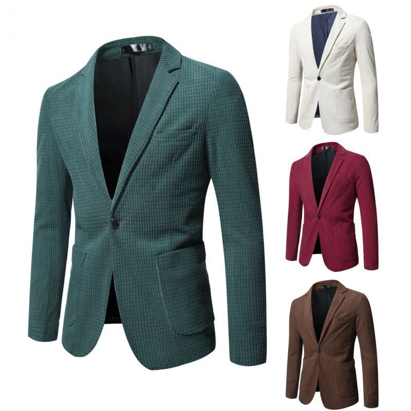2026 Autumn/Winter New Arrival Men's Casual Slim Fit British Style Blazer Jacket, European Size Fashion Plaid Suit Coat