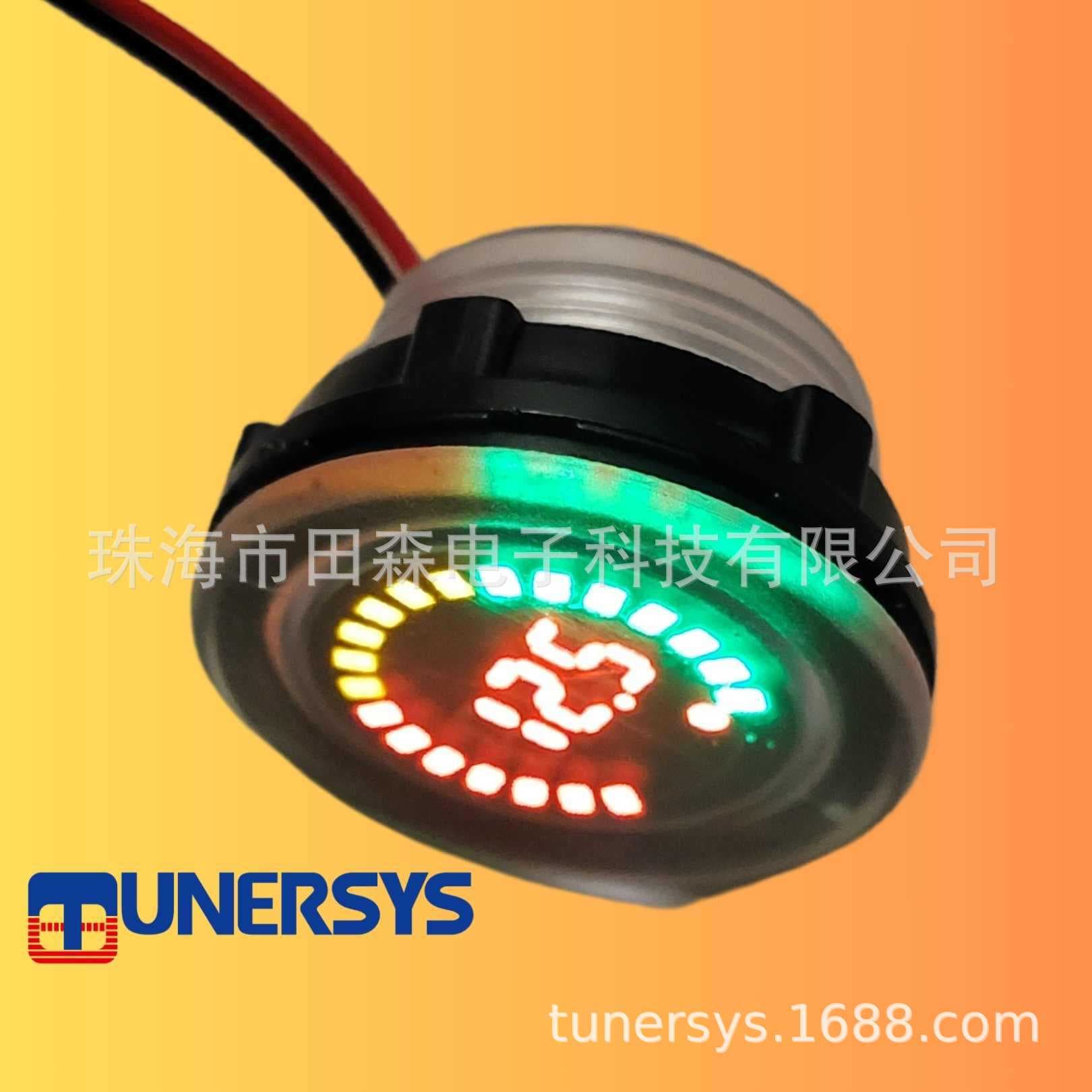 12V lithium battery power indicator two-line digital display meter universal waterproof round voltmeter for electric vehicles