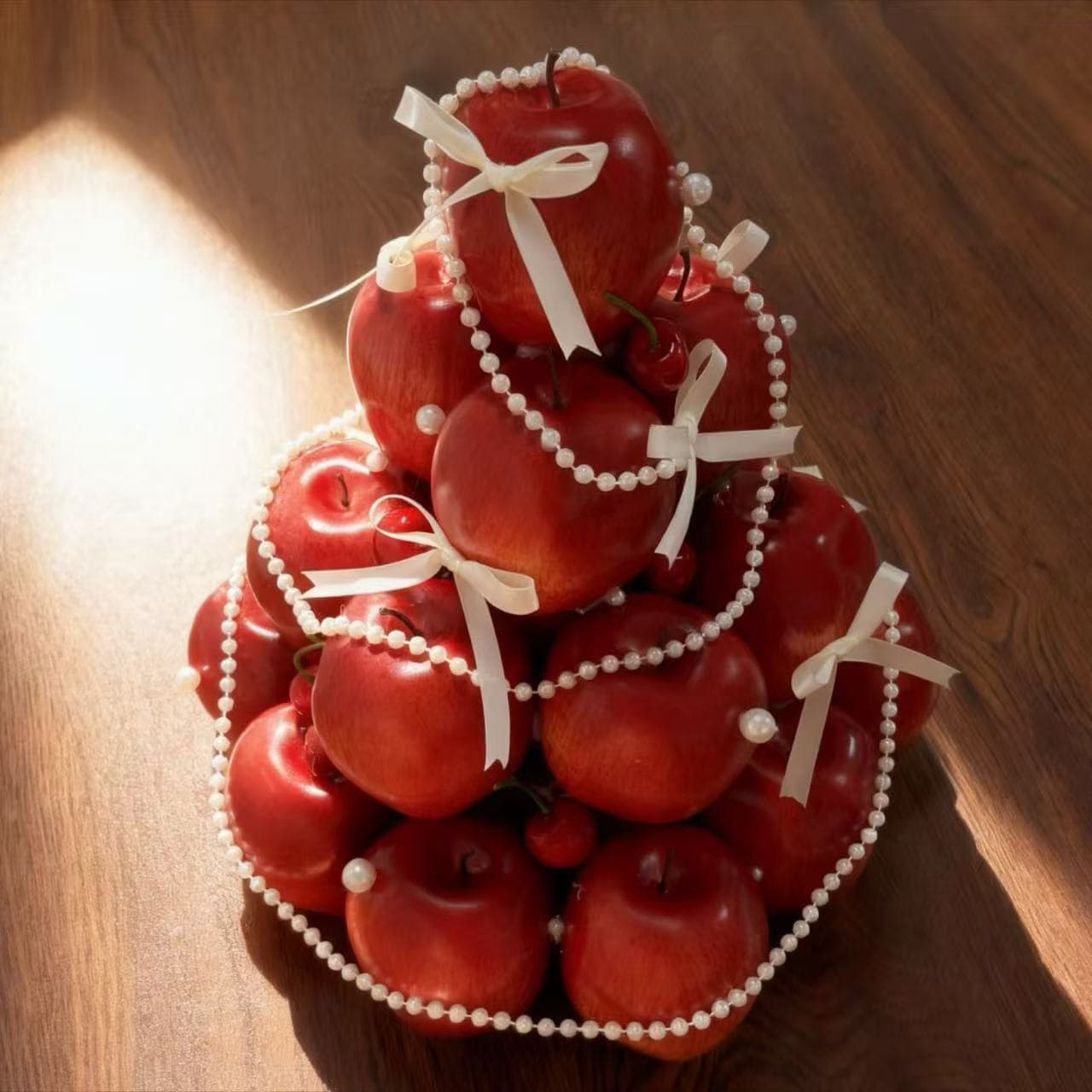 Apple Tower Engagement Tabletop Decoration DIY Craft Full Material Kit Wedding Hotel Setup Ornament Gift
