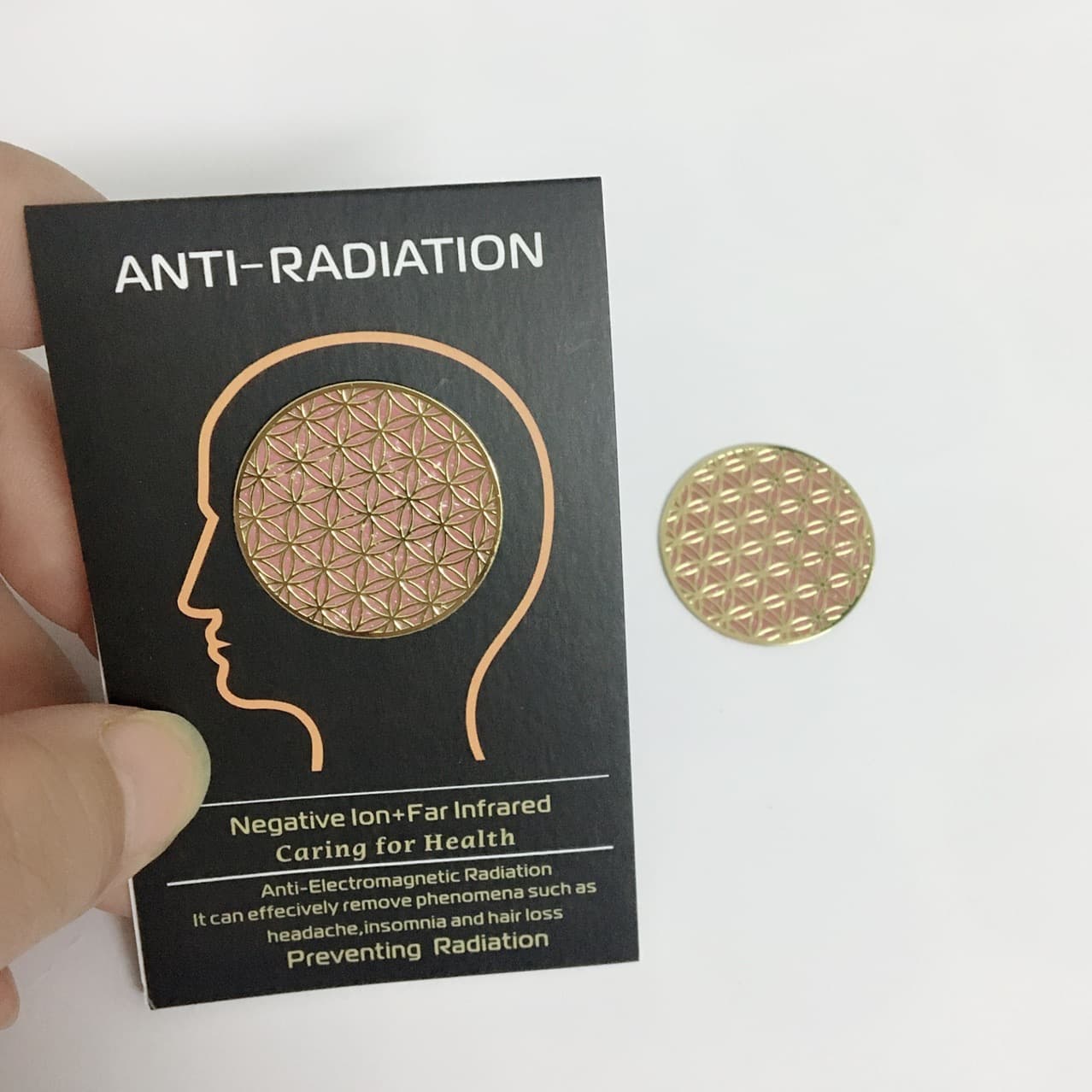 Factory Direct 24k Gold Terahertz Energy Phone Sticker Negative Ion Radiation Hollow-Out Sticker