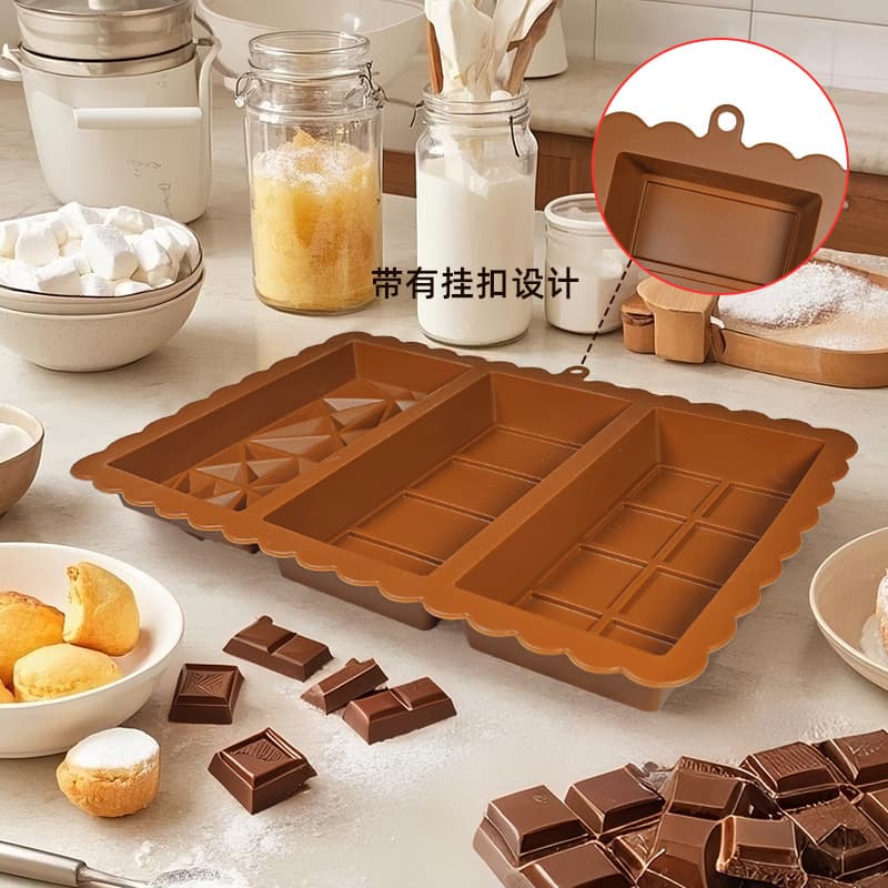 Exclusive Hot Selling Chocolate Mold Silicone Mold DIY Cake Baking Tool 3-in-1 Large Block Mold Pad