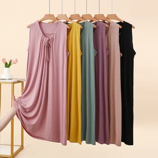 Modal Sleep Dress for Women Summer Sleeveless Vest Sleep Dress 2026 New Loose Plus Size Camisole Dress Spring Summer
