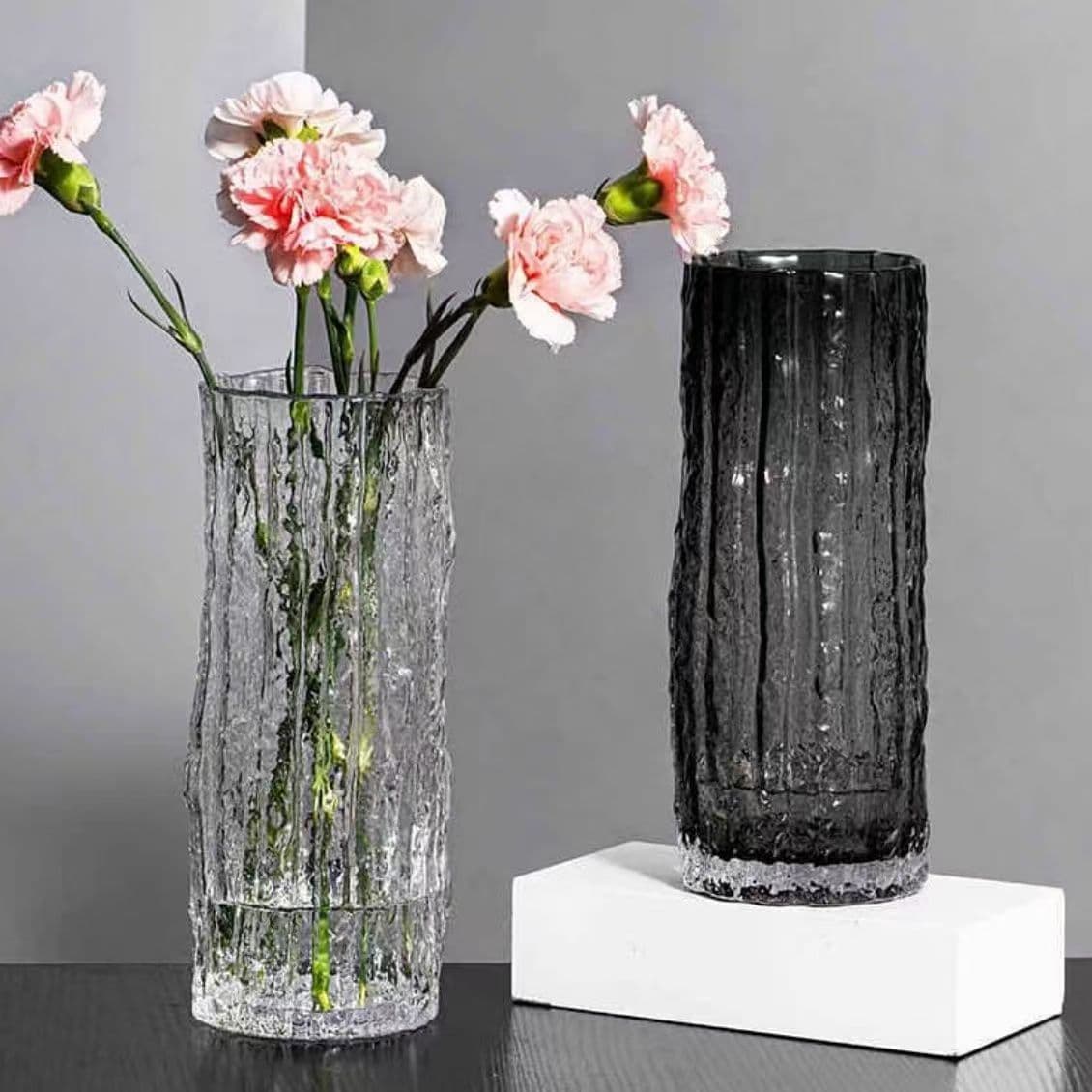 Living Room Flower Arrangement Glass Transparent Luxury Vase, 25cm Height Factory Direct Wholesale, Single Piece Available