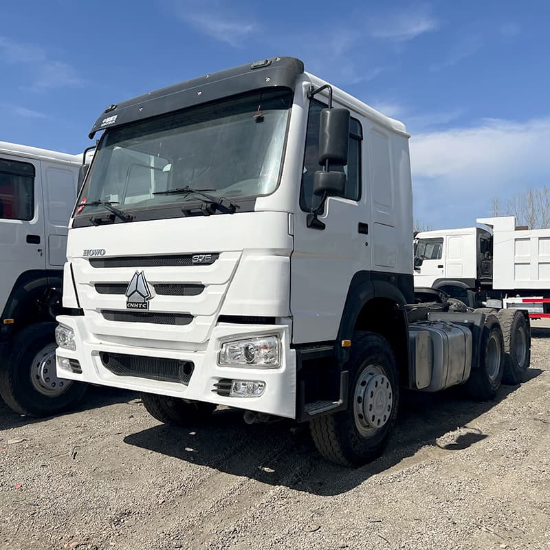 Rear 8-wheel Howo tractor head for sale, dual-drive freight truck head, 371HP container transport tractor