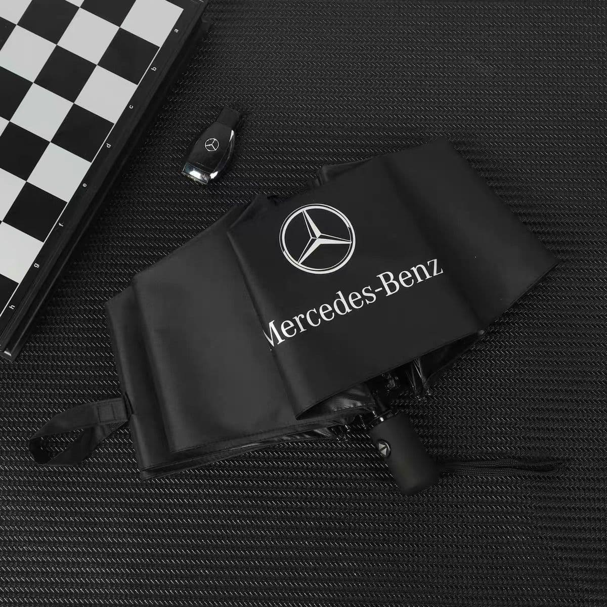 Rolls-Royce Car Logo Umbrella 8-Rib Fully Automatic Folding Black Coating Umbrella for Sun and Rain, Mercedes-Benz BMW 4S Store Promotional Umbrella