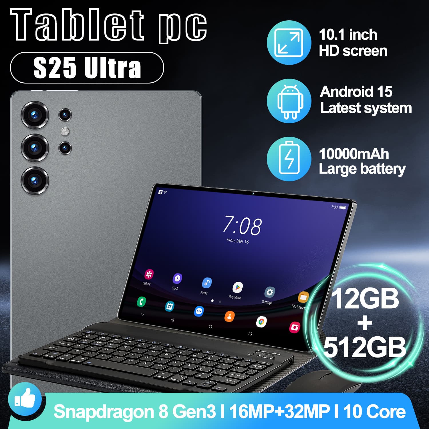 S25 Ultra Tablet PC 5G plug-in card Full Netcom Google Store APP Download Video Call and Photo
