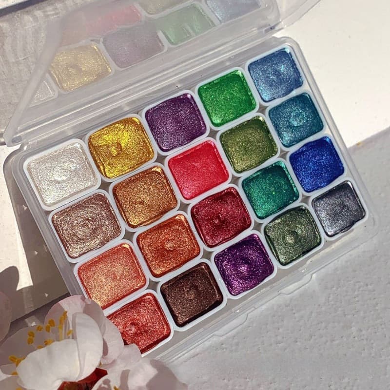 Pearlescent watercolor pigment concentrated new Dunhuang color Chinese painting nail art painting glitter solid free shipping