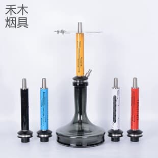 Stainless steel hookah, digital storm tech-style hookah with silicone hose, hollow handle shisha
