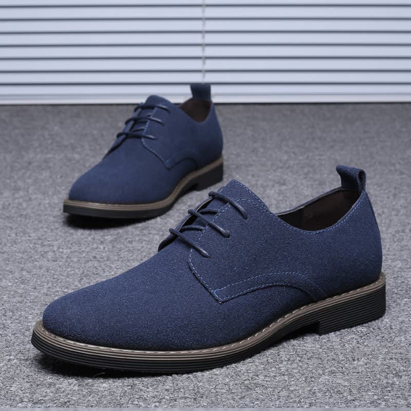 Men's Matte Casual Round-Toe Shoes Cross-Border Men's Leather Shoes Lace-Up Fashion Trendy Large Size Men Shoes