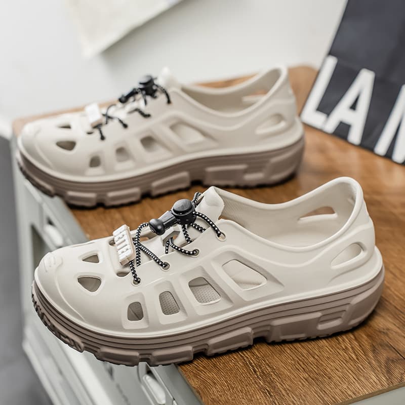 Croc Shoes Fashionable Men's Summer Sports Non-Slip All-Inclusive Rotating Button Wading Sandals Men's Outdoor Beach Shoes