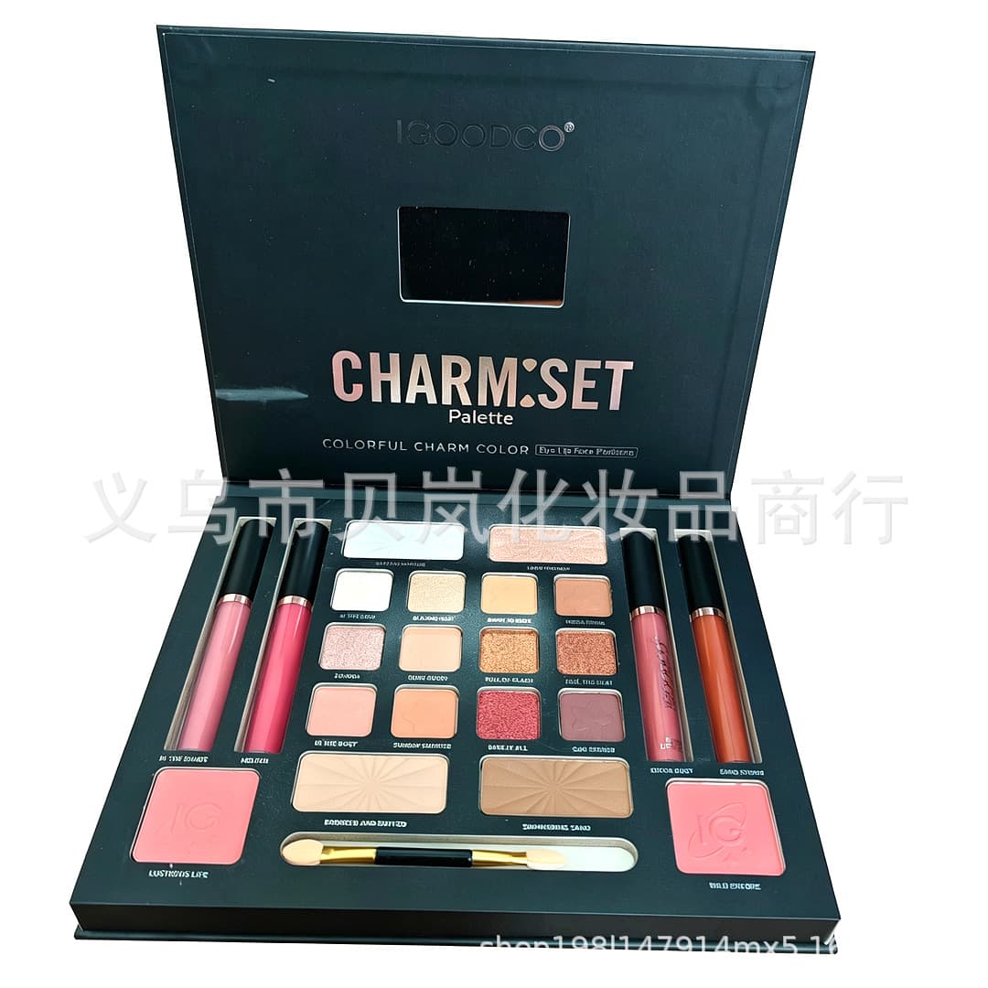 New Cross-Border Trade Multifunctional Book Eyeshadow Makeup Palette with Shimmer, Matte, Glitter, Lipstick Flip Page, COS Makeup