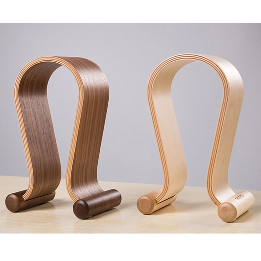 Amazon Source Factory Walnut Wood Headphone Stand U-Shaped Headphone Holder Wooden Display