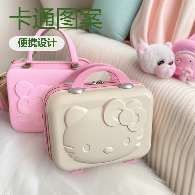 Cartoon Anime Makeup Case Portable Handbag with Password Lock PP Material Home Storage Box Travel Tattoo Tool Box