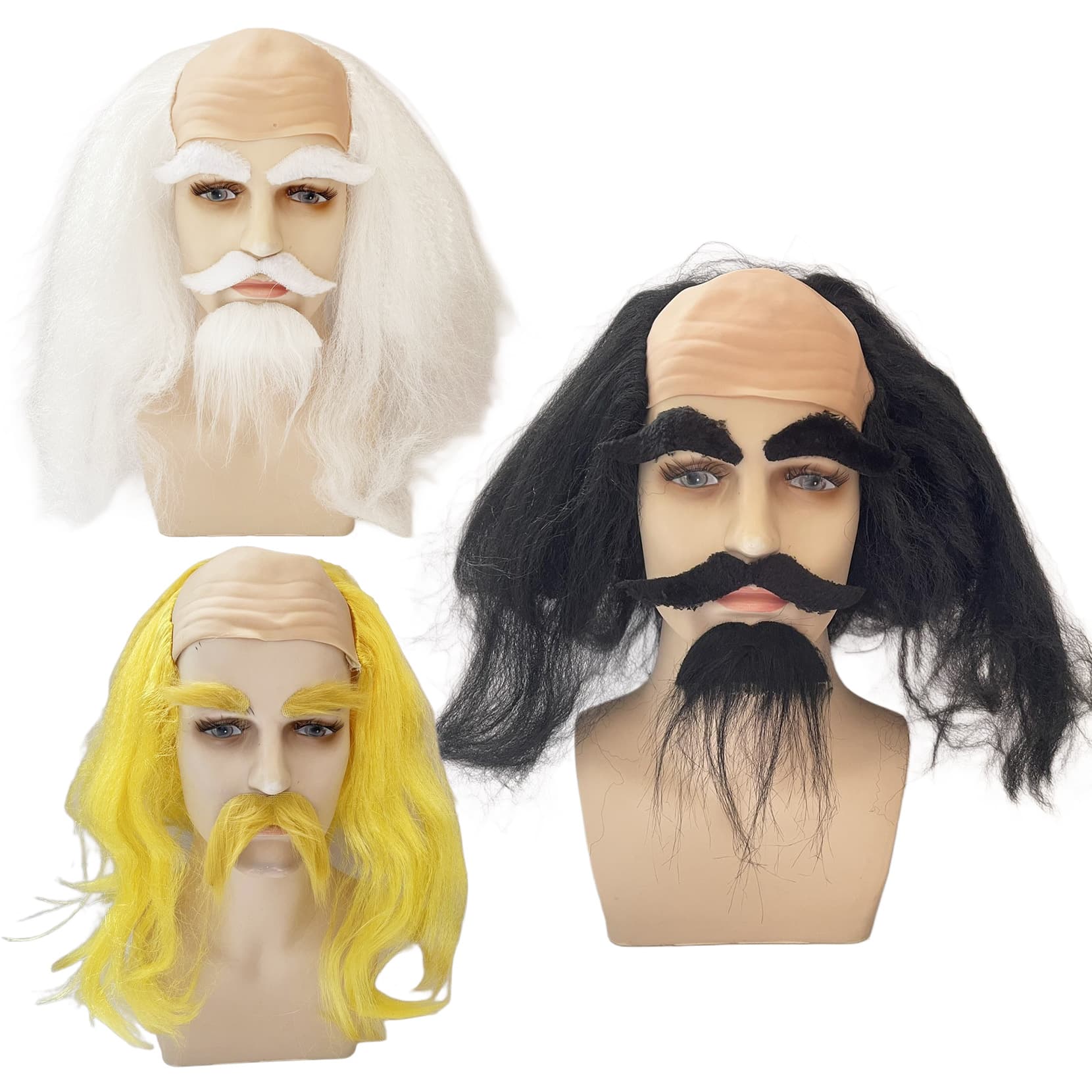 Anime Wig Festival Prom Party Performance Wig Bald Wig Beard Character Dress Up Pirate Costume