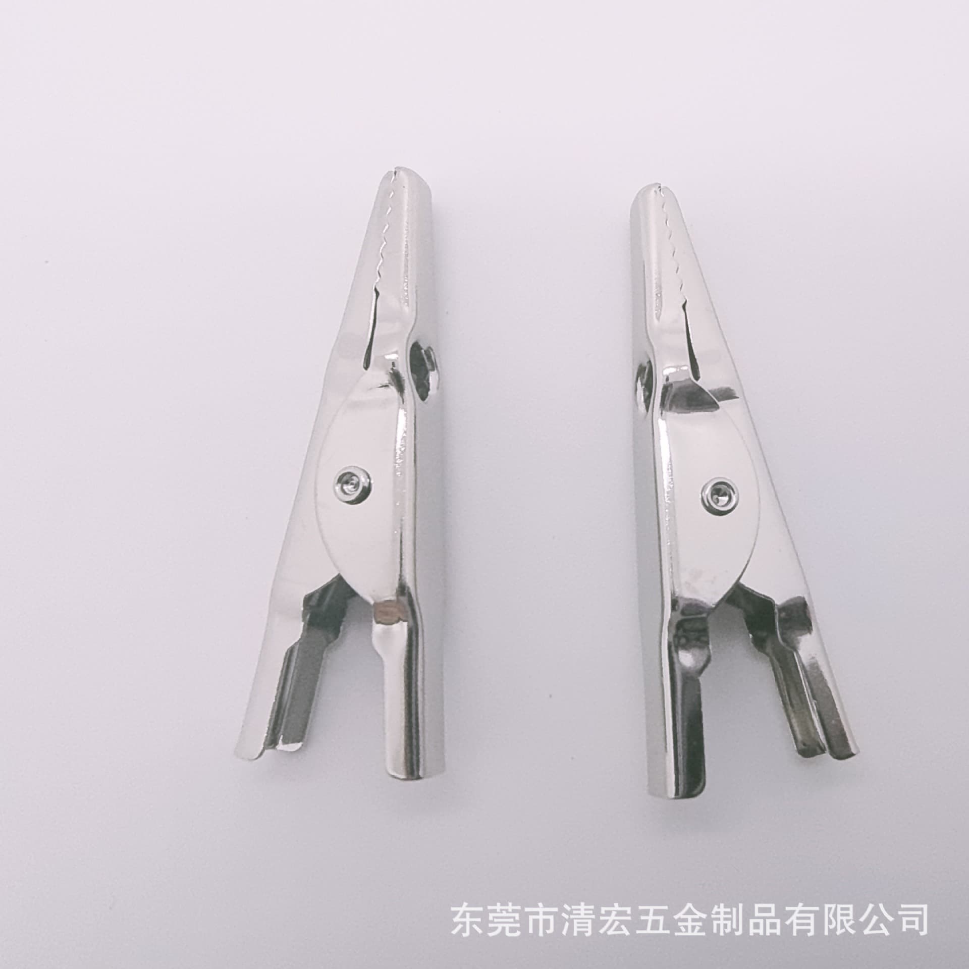 Factory direct sales metal electroplating 44mm crocodile clip battery clip long tail test clip nickel electrolytic