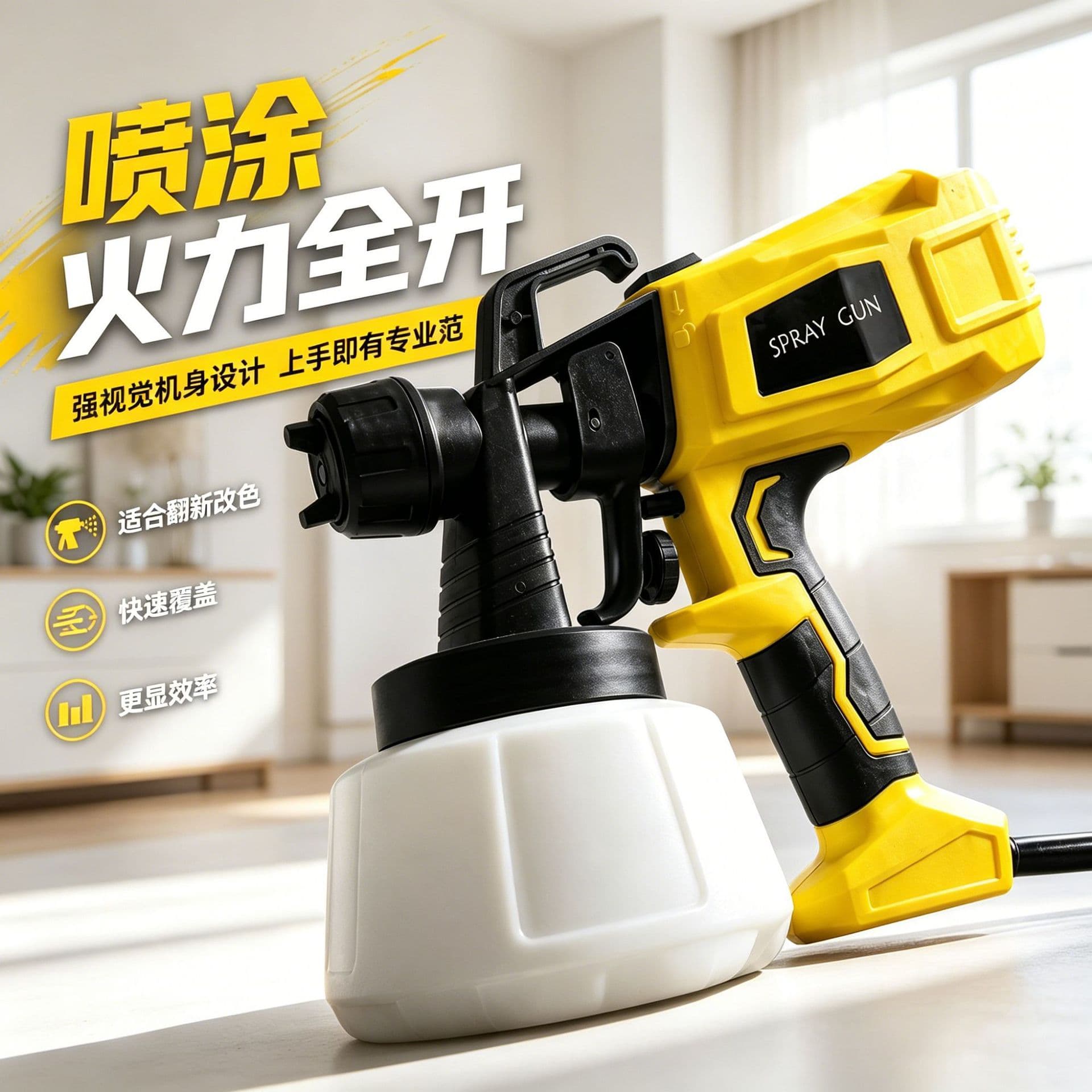 High Atomization Electric Paint Spray Gun Small Handheld Spray Gun Paint Latex Paint Disinfection Formaldehyde Removal Cross-border Special